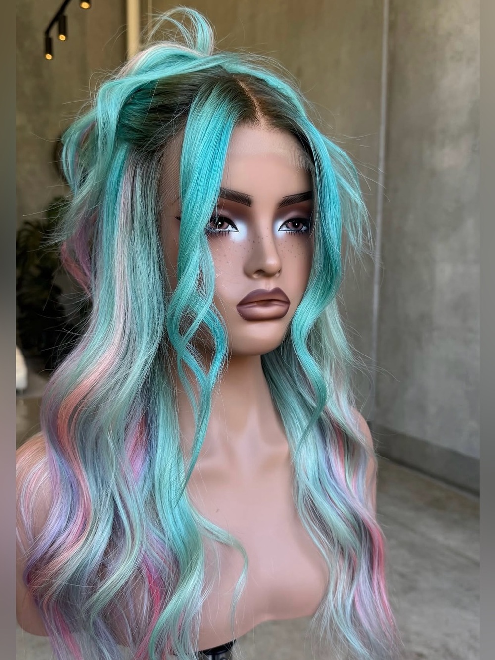 Vibrant Mermaid Blue Pastel Wig
